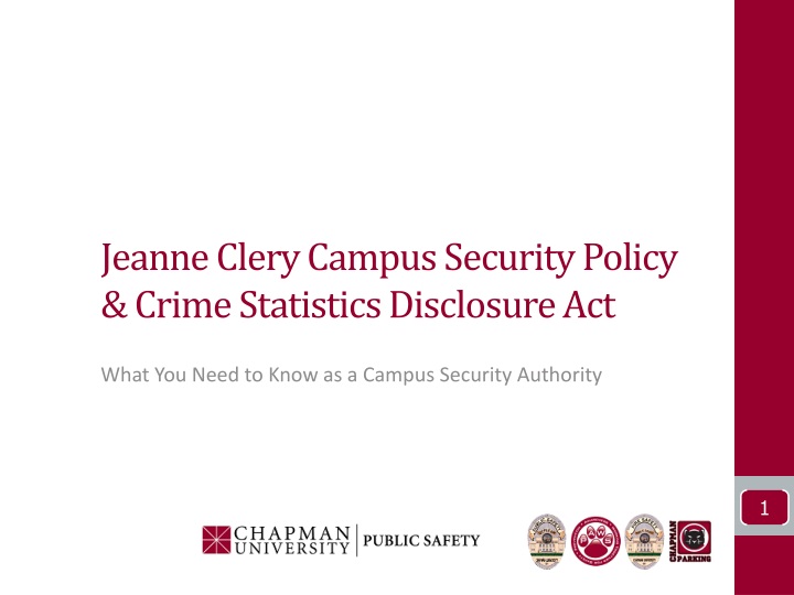 jeanne clery campus security policy crime statistics disclosure act