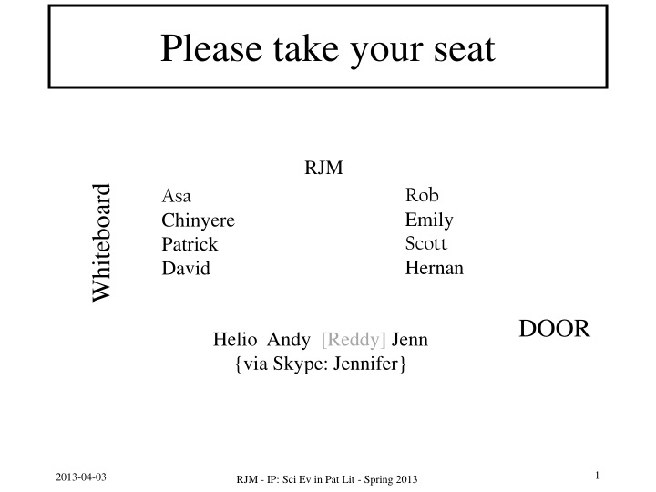please take your seat