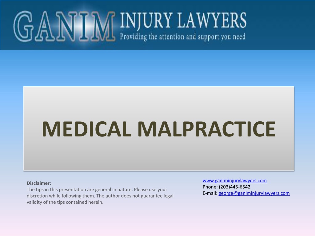 PPT - MEDICAL MALPRACTICE PowerPoint Presentation, free download - ID ...