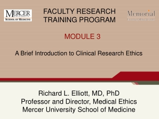 FACULTY RESEARCH TRAINING PROGRAM