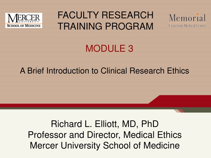 richard l elliott md phd professor and director medical ethics mercer university school of medicine