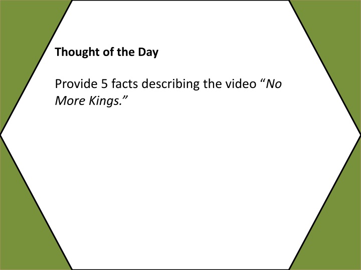 thought of the day provide 5 facts describing