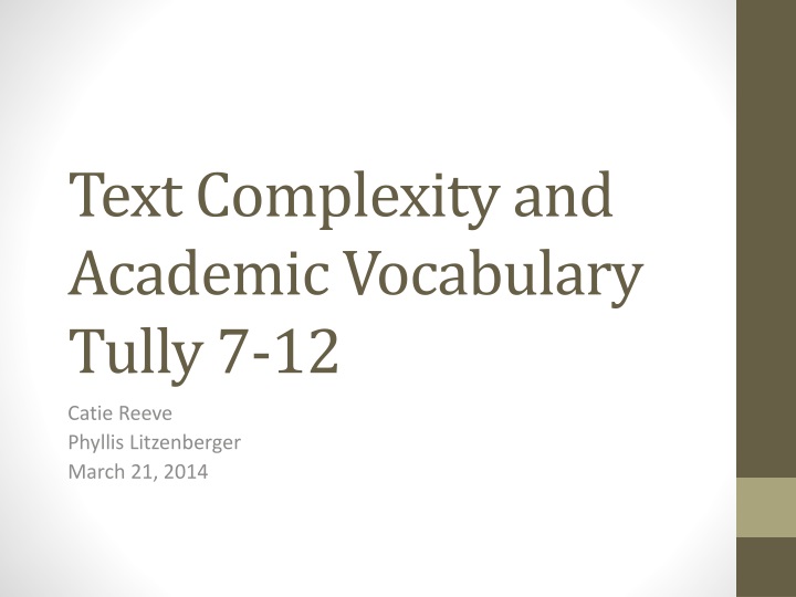 text complexity and academic vocabulary tully 7 12