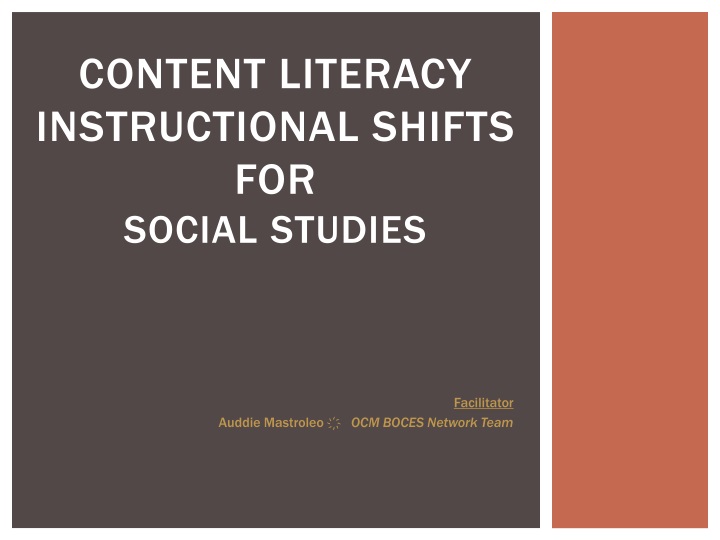 content literacy instructional shifts for social studies