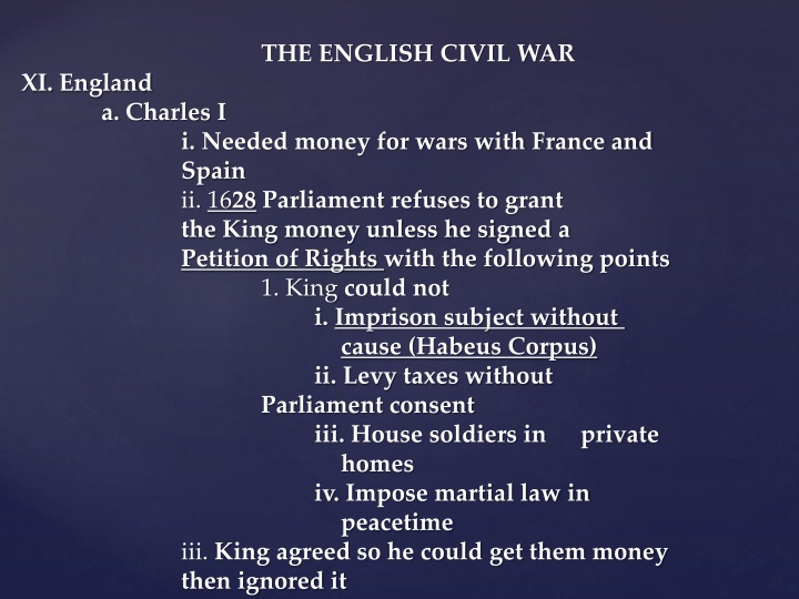 the english civil war xi england a charles