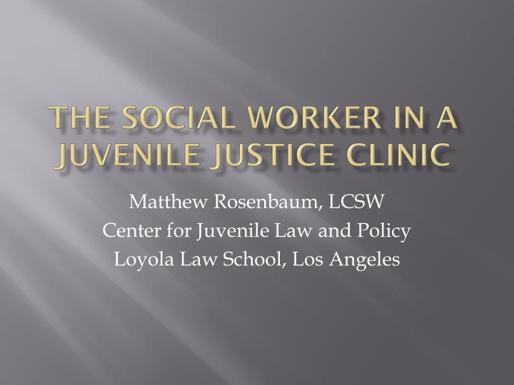 the social worker in a juvenile justice clinic