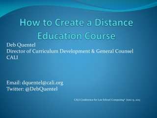 How to Create a Distance Education Course