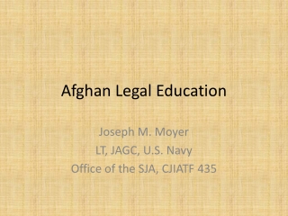 Afghan Legal Education
