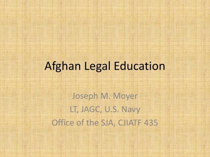 afghan legal education