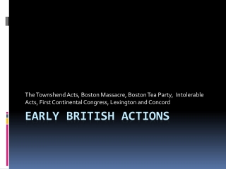 Early British Actions