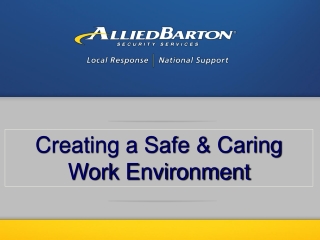 Creating a Safe &amp; Caring Work Environment