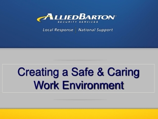 creating a safe caring work environment