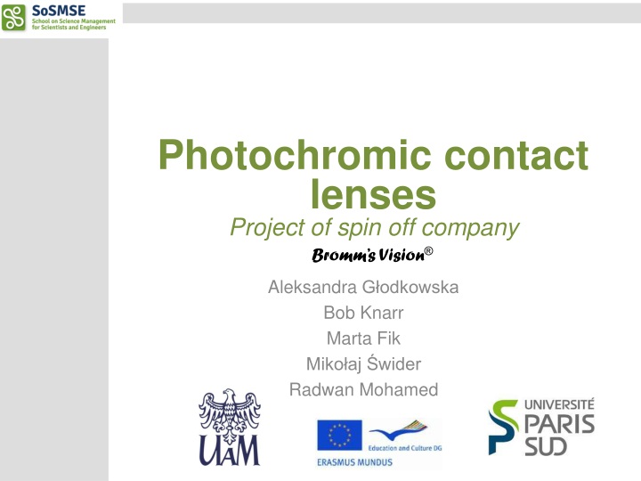 photochromic contact lenses project of spin