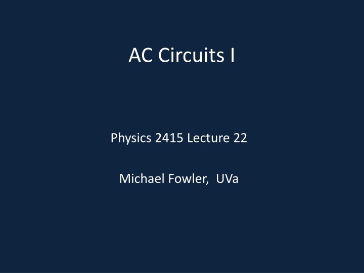 ac circuits i