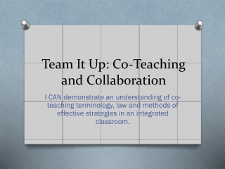 team it up co teaching and collaboration