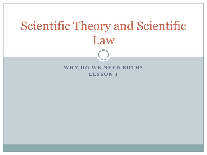 scientific theory and scientific law