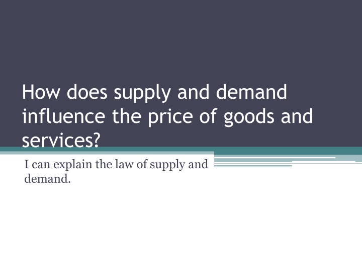 how does supply and demand influence the price of goods and services