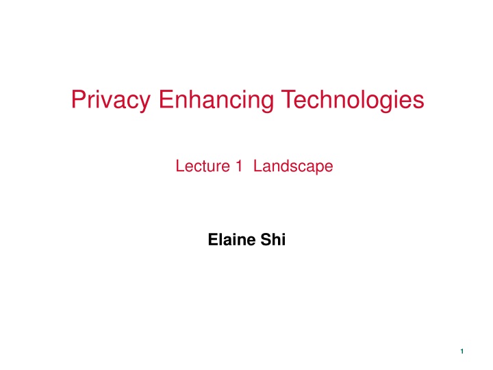 privacy enhancing technologies