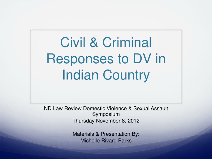 civil criminal responses to dv in indian country