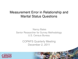 Measurement Error in Relationship and Marital Status Questions