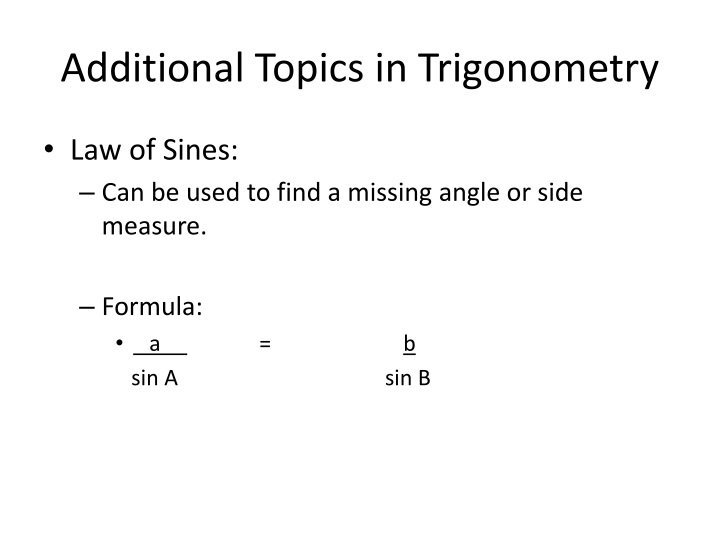 additional topics in trigonometry
