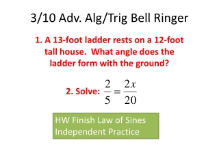 3/10 Adv. Alg/Trig Bell Ringer