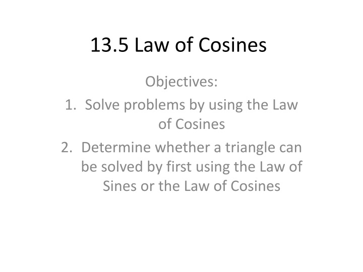 13 5 law of cosines