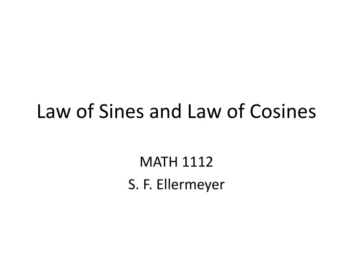 law of sines and law of cosines