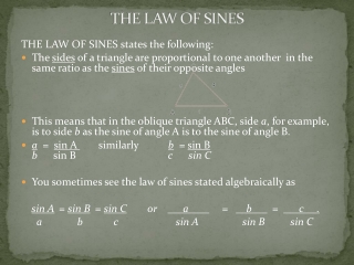 THE LAW OF SINES