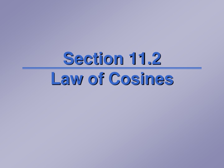section 11 2 law of cosines