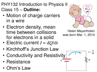 PHY132 Introduction to Physics II Class 15 – Outline: