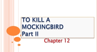 TO KILL A MOCKINGBIRD Part II