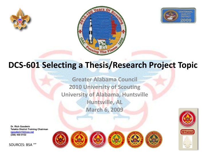 dcs 601 selecting a thesis research project topic