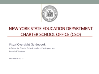 New York State Education Department Charter School Office (CSO)