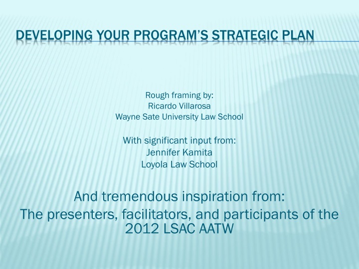 developing your program s strategic plan
