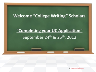 Welcome “College Writing” Scholars