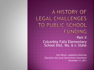 A History of Legal Challenges to Public School Funding