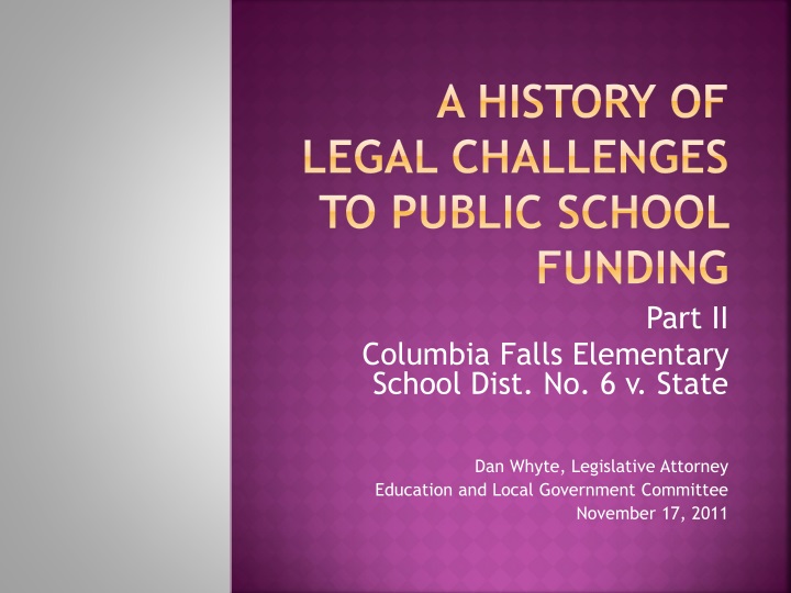 a history of legal challenges to public school funding