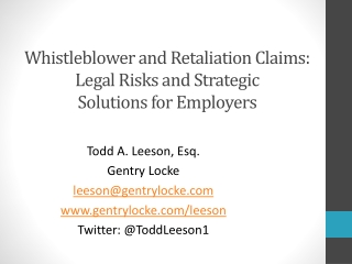Whistleblower and Retaliation Claims: Legal Risks and Strategic Solutions for Employers