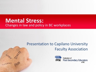 Presentation to Capilano University Faculty Association