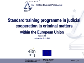 Standard training programme in judicial cooperation in criminal matters within the European Union