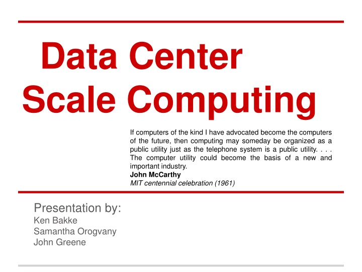 data center scale computing