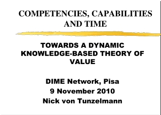 COMPETENCIES, CAPABILITIES AND TIME
