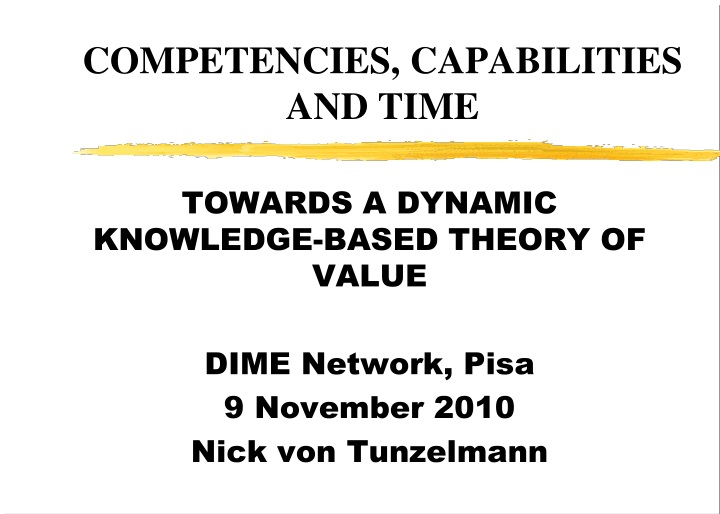 competencies capabilities and time