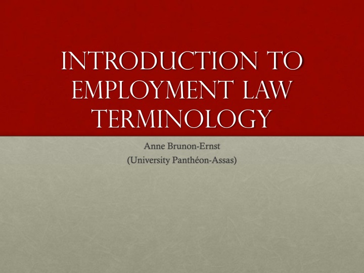 introduction to employment law terminology