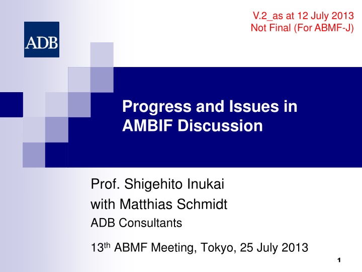 progress and issues in ambif discussion