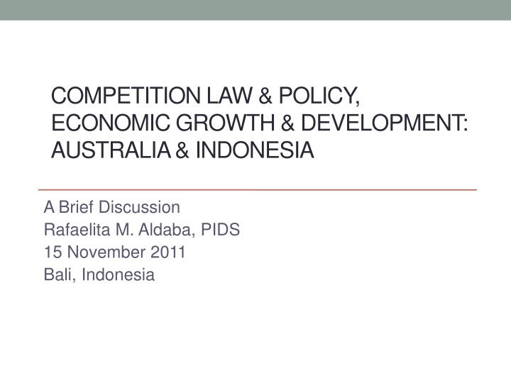 competition law policy economic growth development australia indonesia