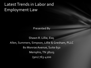 Latest Trends in Labor and Employment Law