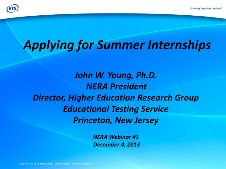 applying for summer internships john w young
