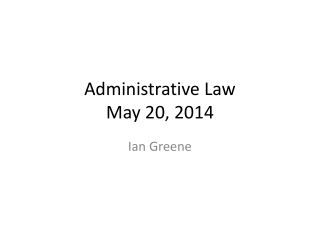 Administrative Law May 20, 2014